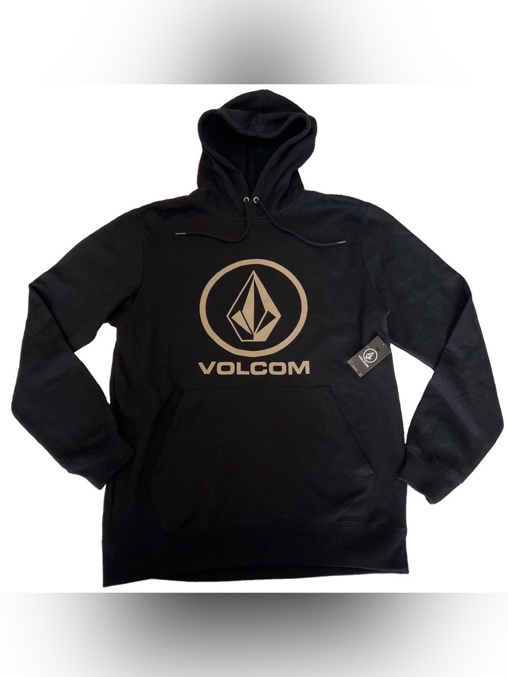 NWT Volcom Brass Tacks Hoodie Sweatshirts Mens M Black Logo Skater Snowboarding